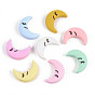 Food Grade Eco-Friendly Silicone Focal Beads, Moon