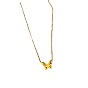 Minimalist Butterfly Stove Genuine Gold Necklace Women Clavicle Chain Accessories.