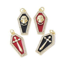 Латунные микро проложить кубического циркония подвески, с эмалью, гробовые амулеты, стойки покрытие, долговечный, без кадмия и без свинца, с целью перехода в кольце