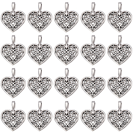 80 шт. Подвески из сплава в тибетском стиле, без кадмия и без свинца, сердце