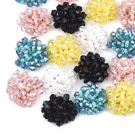 Cabochons de perles de verre, avec des perles de rocaille et des résultats de tamis de fer, or et de lumière