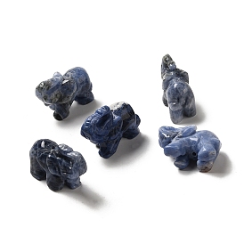 Perles d'éléphant sculptées en sodalite naturelle