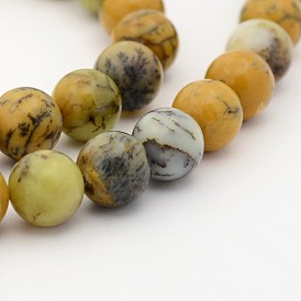 Natural Moss Agate Round Bead Strands