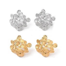 304 из нержавеющей стали серьги, для женщин, вакуумное покрытие pvd, цветок