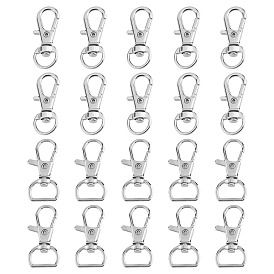 80Pcs 2 Style Alloy & Iron Swivel Lobster Claw Clasps, Swivel Snap Hook