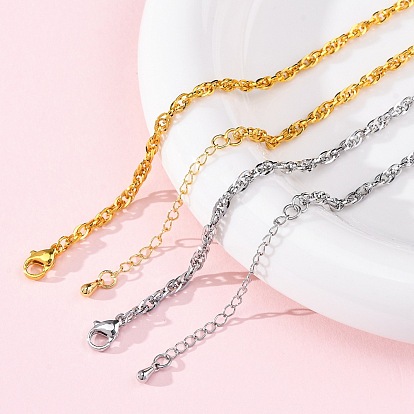 Ожерелья из латунных цепочек для женщин, 304 из нержавеющей стали застежкой омар, стойки покрытие, без свинца и без кадмия, долговечный