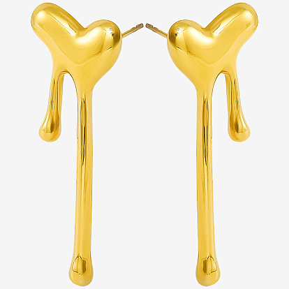 1 пара стильных сердечек с кисточками 304 серьги-гвоздики из нержавеющей стали для женщин, слева и справа