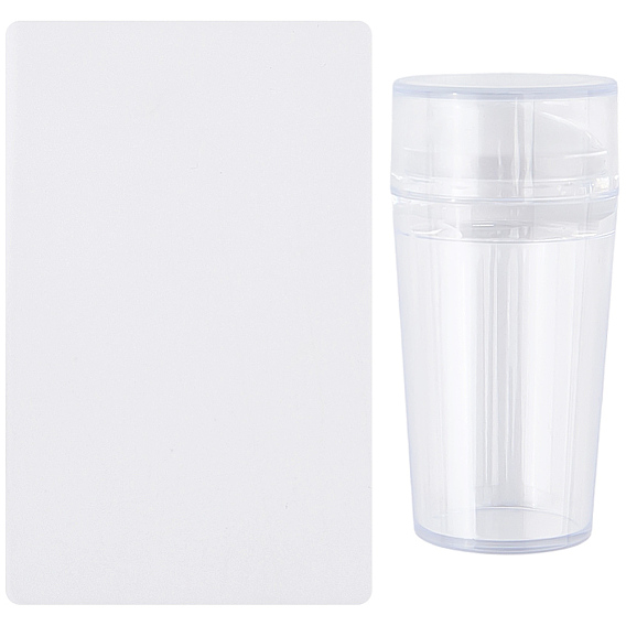 Пластиковый скребок для штамповки ногтей с колпачком, штамп для кончика ногтя