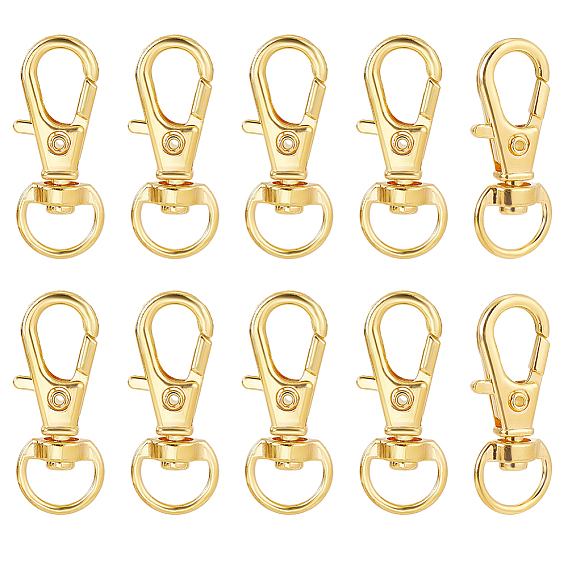 10Pcs Alloy Swivel Lobster Claw Clasps, Swivel Snap Hook, Jewelry Making Supplies