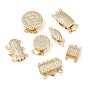 Латунные застежки из прозрачного кубического циркония с микропаве, многожильные застежки, без свинца и без кадмия, долговечный, стойки покрытие, реальный 18 k позолоченный