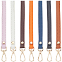 7шт 7 цвета ПУ кожаный ремешок для ключей, с поворотными застежками из сплава с покрытием из светлого золота, золотой свет