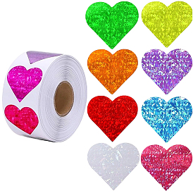 Rouleau d'autocollants en forme de coeur, étiquette adhésive autocollant saint valentin, pour la décoration des accessoires de noce