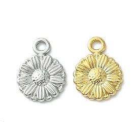 304 Stainless Steel Charms, Daisy Charms