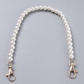 Sangles de chaîne de sac, avec des perles d'imitation en plastique ABS et des fermoirs pivotants en alliage de zinc doré clair, pour les accessoires de remplacement de sac