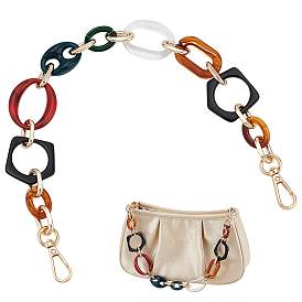 Геометрические акриловые цепочки для кошельков, с алюминиевыми застежками, принадлежности для сумок, золотые