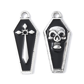 Подвески из эмали и сплава, стойки покрытие, без кадмия, без никеля и без свинца, очарование гроба, античное серебро