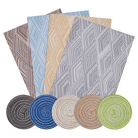 9 шт. 9 стили ПВХ витринные украшения, прямоугольное мини-одеяло, аксессуары для украшения микроландшафта кукольного домика, прямоугольник и плоский круглый