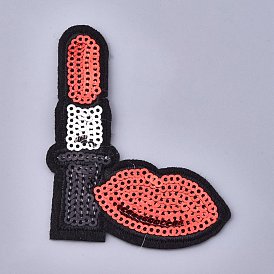 Computerized Embroidery Cloth Iron on/Sew on Patches, with Paillette, Costume Accessories, Appliques, Lipstick and Lip