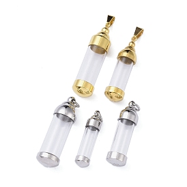 304 Stainless Steel Pendants, with Glass, Bottle