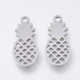 201 Stainless Steel Pendants, Laser Cut Pendants, Pineapple