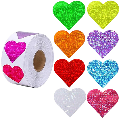 Rouleau d'autocollants en forme de coeur, étiquette adhésive autocollant saint valentin, pour la décoration des accessoires de noce