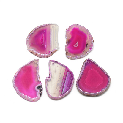 Natural Brazilian Agate Pendants, Dyed & Heated, Nuggets, Big Pendants