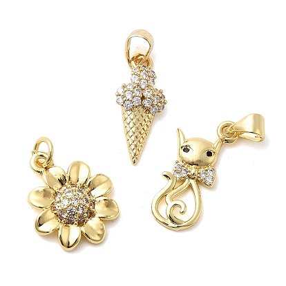 Латунные микро проложить кубического циркония подвески, без кадмия и без свинца, стойки покрытие, долговечный, реальный 18 k позолоченный