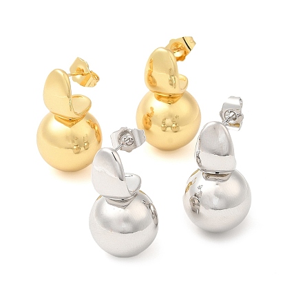 Латунные серьги-гвоздики с круглыми шариками и подвесками, долговечный, без свинца и без кадмия