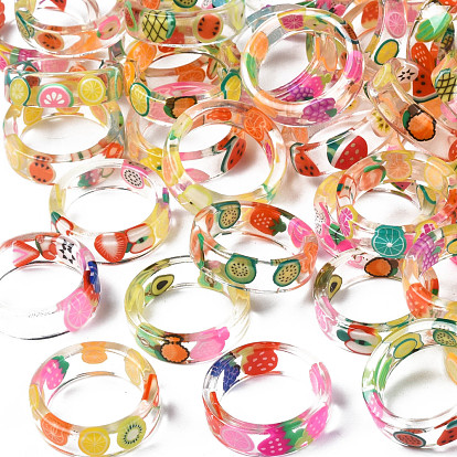 Transparent Resin Fruit Finger Ring for Women