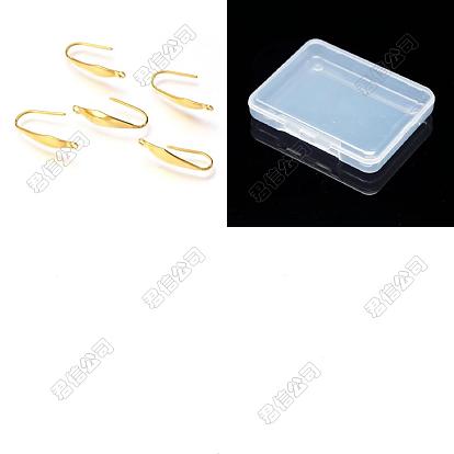 50 piezas 316 ganchos para pendientes de acero inoxidable, con bucle vertical, cable de oreja