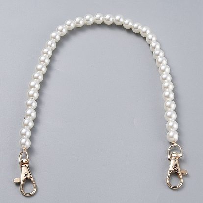 Sangles de chaîne de sac, avec des perles d'imitation en plastique ABS et des fermoirs pivotants en alliage de zinc doré clair, pour les accessoires de remplacement de sac