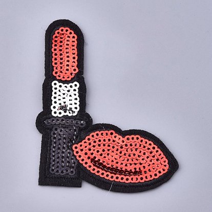 Computerized Embroidery Cloth Iron on/Sew on Patches, with Paillette, Costume Accessories, Appliques, Lipstick and Lip
