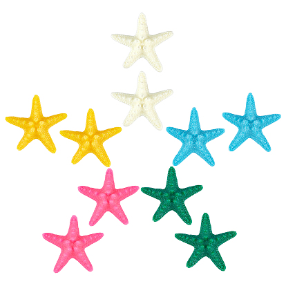 8шт. 4 кабошоны из цветной смолы, морская звезда