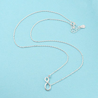 925 Sterling Silver Infinity Pendant Necklace for Women, with S925 Stamp