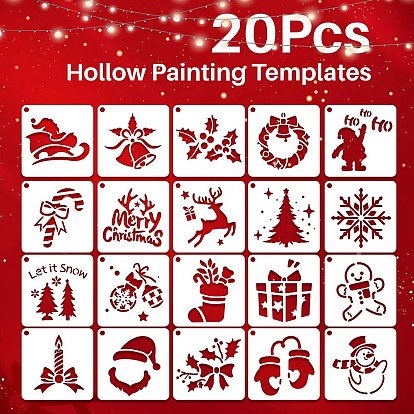 20шт. трафареты для рисования рождественских животных, с железными кольцами