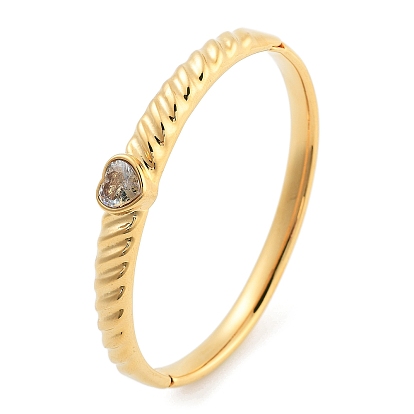 Ионное покрытие (IP) 304 браслеты на шарнирах из нержавеющей стали с кристаллами и стразами для женщин