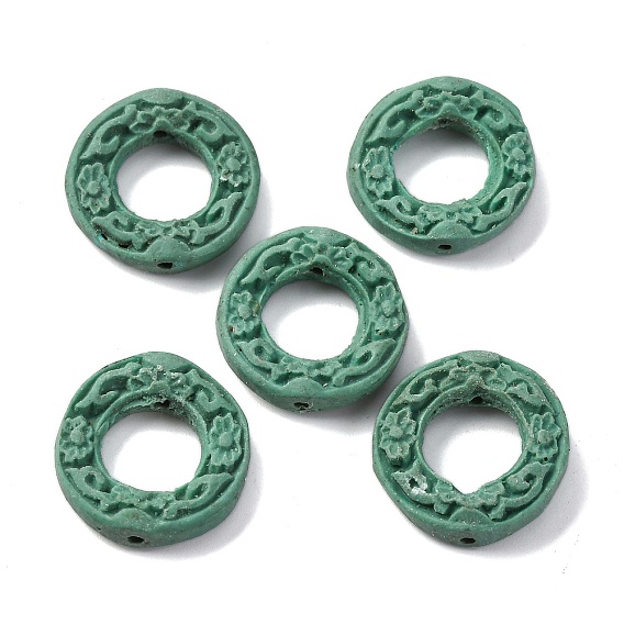 Киноварь бисера, резные лакированные, Кольца