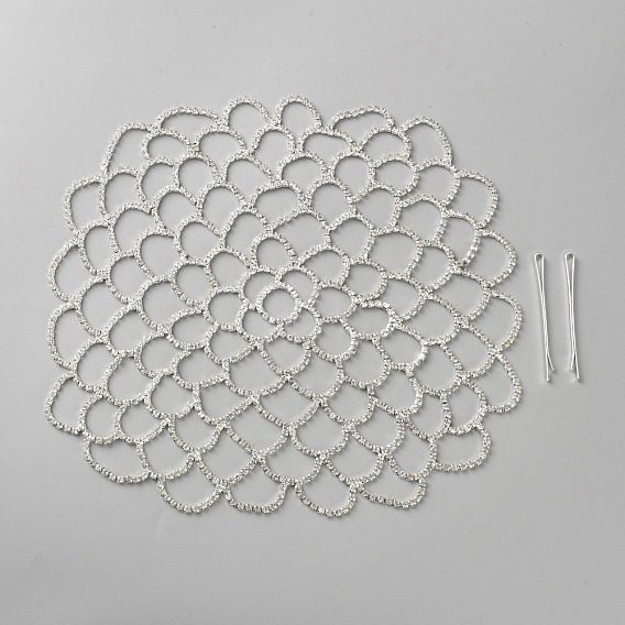 Головной убор с цепочкой для волос из сплава и стразами, свадебный., с зажимом