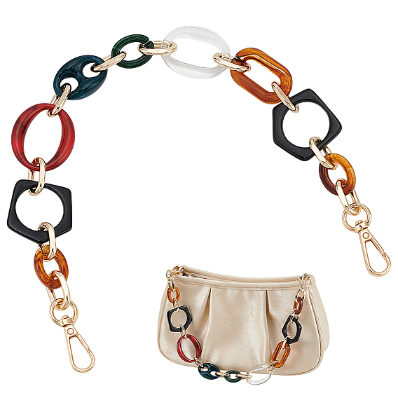 Геометрические акриловые цепочки для кошельков, с алюминиевыми застежками, принадлежности для сумок, золотые