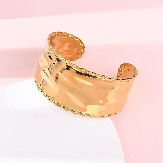 304 женские браслеты-манжеты из нержавеющей стали, ионное покрытие (ip)