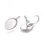 304 Stainless Steel Leverback Earring Findings, Cabochon Settings, Oval