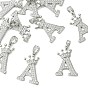 SHEGRACE Brass Micro Pave Clear Cubic Zirconia Pendants, Letter A with Crown Charms, Cadmium Free & Lead Free & Nickel Free