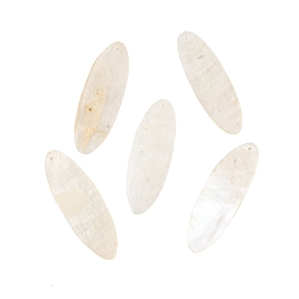 Natural Capiz Shell Pendants, Oval Charms