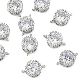 Shegrace Messing-Pavé-Anhänger mit klaren Zirkonia, flach und rund, Cadmiumfrei und Nickel frei und Bleifrei, langlebig überzogen