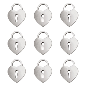 30 pcs 304 dijes de acero inoxidable, candado del corazón