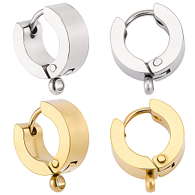 16 шт. 2 цвета 304 фурнитура для сережек-колец из нержавеющей стали, с вертикальной петлей, кольцо