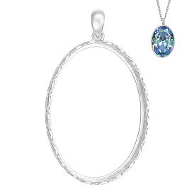 1pc 925 подвеска из стерлингового серебра с кабошоном, овальные