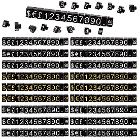 6 наборы 3 цвета пластиковый ценник-дисплей куб регулируемый ценник, с набором ценников в долларах с цифрами и буквами, для стойки дисплея цены ювелирных изделий