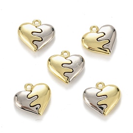 Spray Painted Alloy Pendants, Two Tone, Lead Free & Cadmium Free, Heart