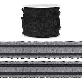 Polyester-Spitzenband, gekräuseltes Spitzenband, für Geschenkdekoration, mit 1pc Kunststoffspulen